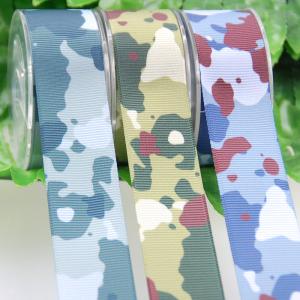 Wholesale Heat Transfer Polyster Ribbon , Camouflage Thick Grosgrain Ribbon For Garment Accessories from china suppliers