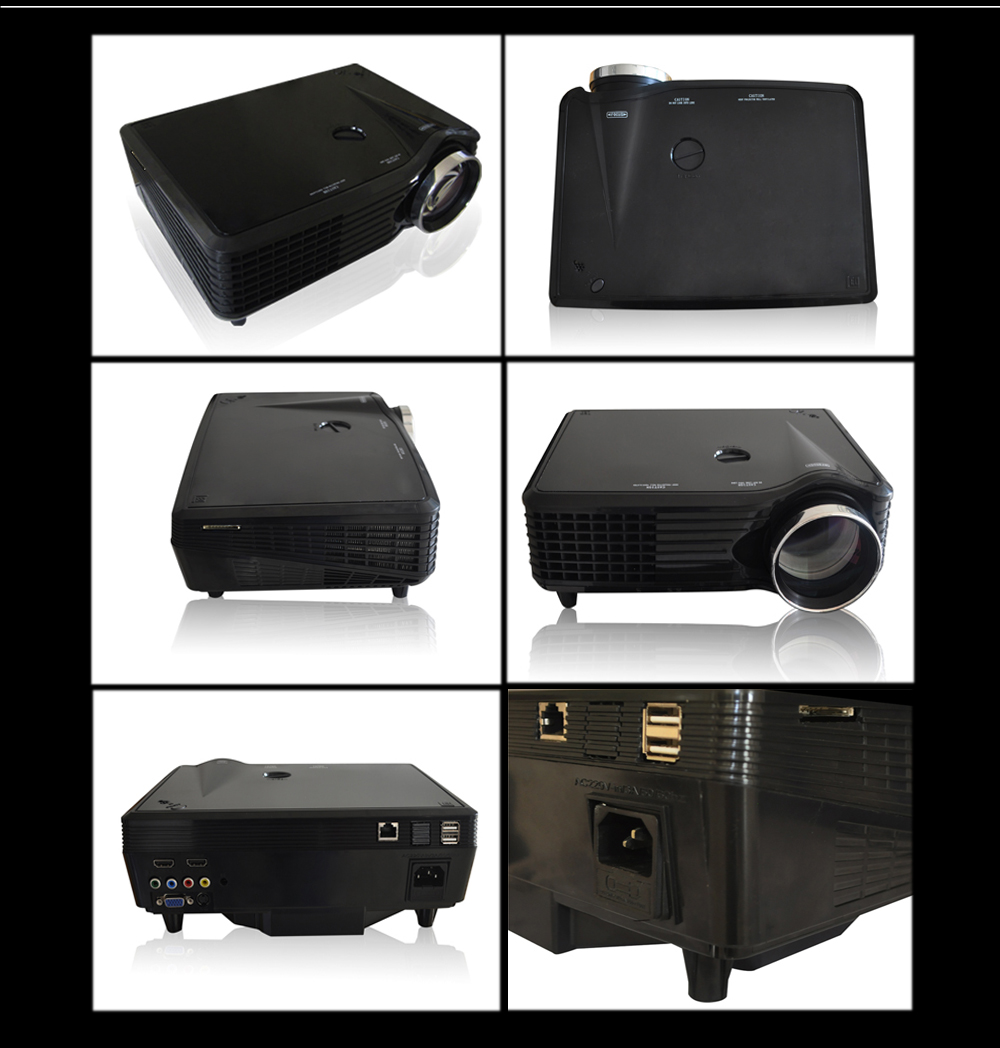 Professional Good quality LCD LED video projector Android HDMI USB SD for 3D Home Cinema