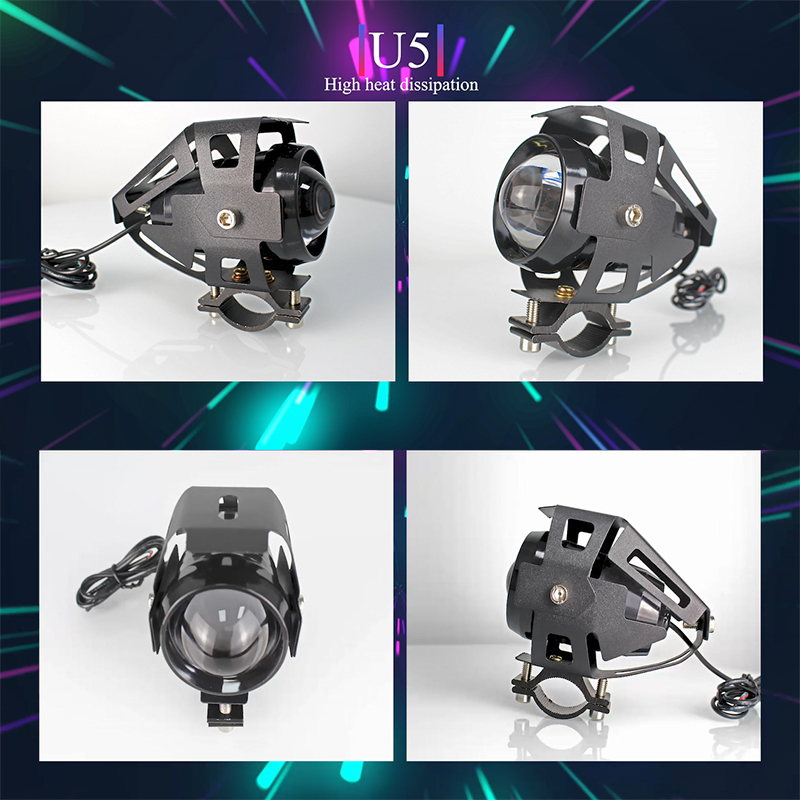 U5 LED Projector Lens Headlight Motorcycle Spotlight With Aviation Aluminum Parts