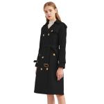 OEM Women'S Classic Double Breasted Mid - Long Cotton Coat With Belt S-3XL
