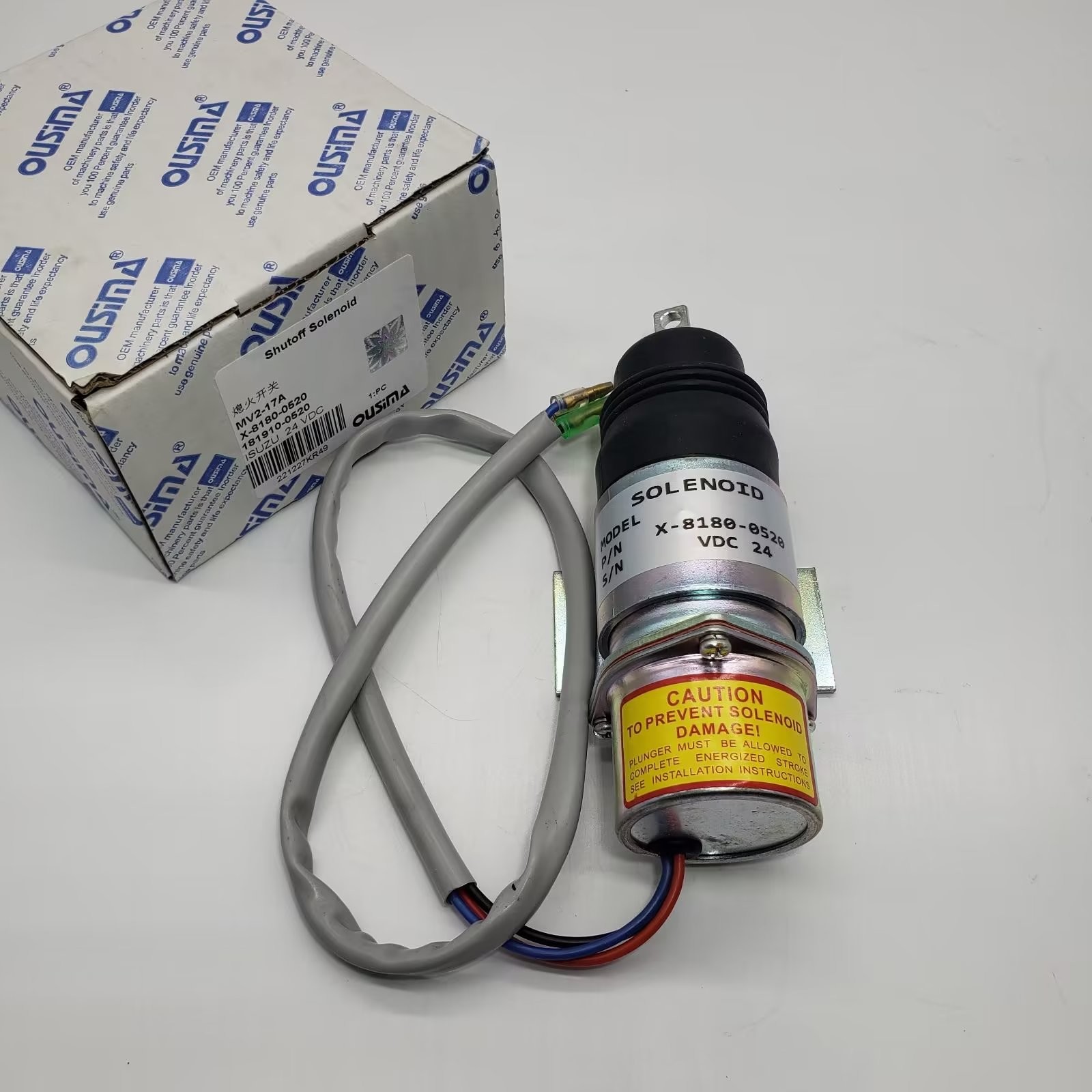 X-8180-0520 MV2-17A 181910-0520 Fuel Shut Off Stop Solenoid 24V For ISUZU Engine Part