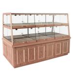 Bread Cake Shop Display Showcase Wood / Glass Material With Energy Saving LED