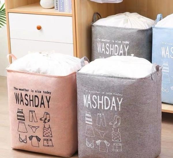 White Kids Baby Cotton Canvas Fabric Storage Bin Dirty Cloth Toys Collecting
