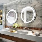 Supports Room Space Selection Large Round Mirror for Living Room or Entryway
