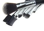 Mineral Makeup Brush Set 200g Red PU Leather Bag Copper Ferrule