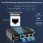 Outdoor Industrial 3 Port Gigabit 30w 802.3at PoE Switch With 1 Port 100/1000x