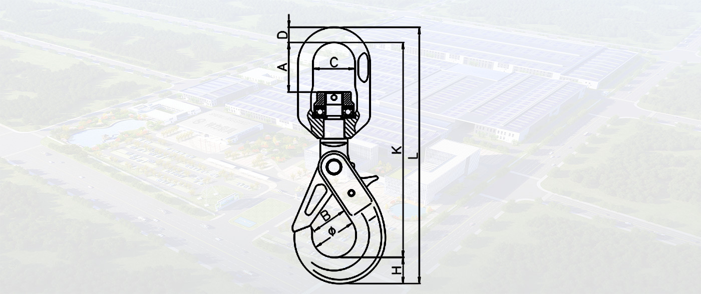SLR490-G80 SWIVEL SELF LOCKING HOOK WITH BEARING