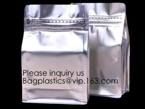 Printed Custom Plastic Green Tea Bag, Flat Bottom Metalized Skinny Tea Packing