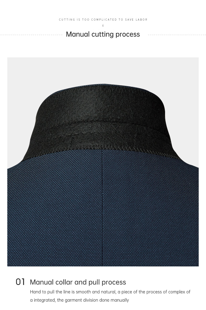 Men's Formal Suit Jacket Three-Piece Business Office Wedding Attire Standard Size