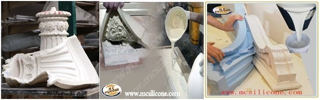 4-6 Hours Curing Time RTV-2 Liquid Tin Silicone Rubber for Plaster Cornice Mold Making 100 2 Mixing Ratio