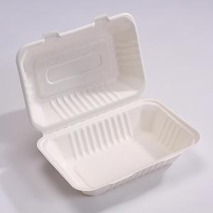 Wholesale 9 X 6In Sugarcane Bagasse Clamshell Biodegradable Disposable Lunch Box from china suppliers
