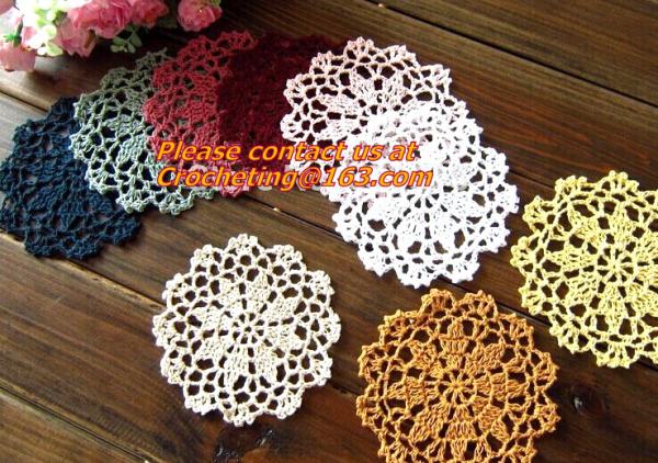 crochet doilies, crochet cup mat, crochet mat, Cotton Hand Made Crochet Doilies