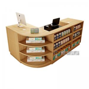 Wholesale Wooden Supermarket Cashier Counter Table With Display Case Fashionable ODM from china suppliers