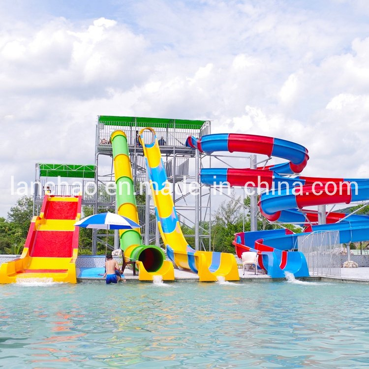 Freefall and Double Lane Water Slide for Theme Aqua Park