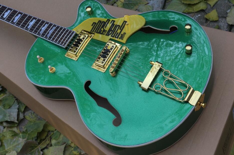 Jazz Electric Guitar,Bigsby and a gold hardware,Semi Hollow Body Archtop Guitar