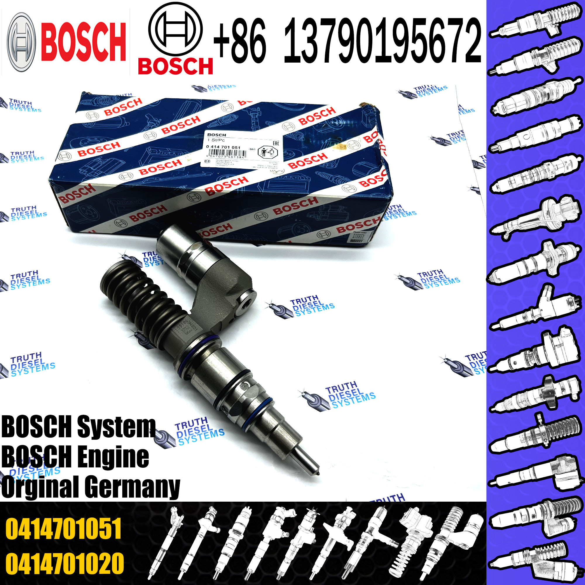 Common Rail Diesel Fuel Injector 0414701068 0986441119 0414701051 For Scania R440