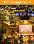 Leather Solar String Light Christmas Decoration Lights 100 LED Outdoor Lighting
