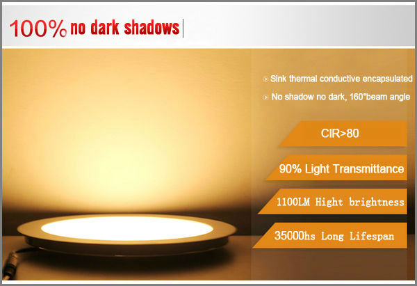 Super Bright 18W nature White Led Round Panel Light Fixture For Factory , AC 85V - 265V