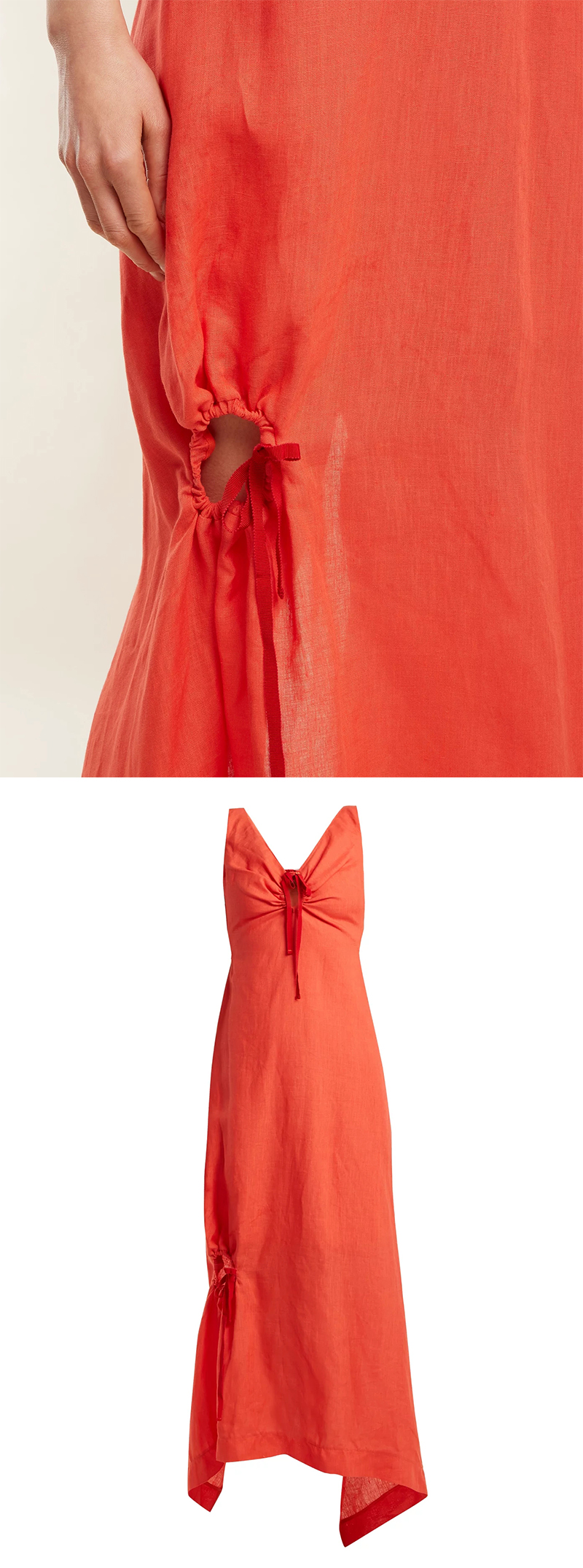 Women Clothing Summer Sleeveless With V neck Linen Maxi Dresses For Ladies