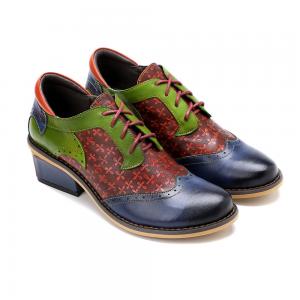 Wholesale Handmade Brogue Oxford Shoes Womens Lace Up Dress Shoes 36-42 Size from china suppliers