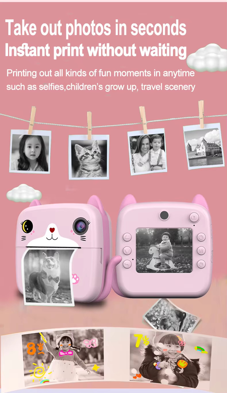 2.4inch Screen Instant Print Childrens Camera Toy Gift ODM