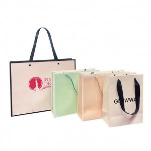 China Washable Paper Tote Bag Making Design Customized Logo Printed Brown Handle on sale