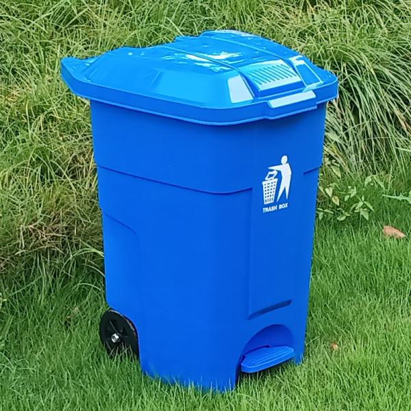 Cheap and High Quality 50L/70L Roller Foot Clamshell Plastic Recycling Bin Apply to Outdoor