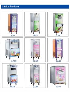 Wholesale Capacity Soft Ice Cream Machine with 20-25kg/h Production 28-36L/h Output 330-420 Cups/hr from china suppliers