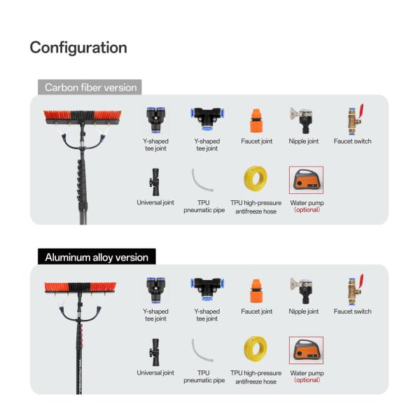 Manual Telescopic Rod Water Fed Pole Rooftop Solar Panel High Glass Window Washing