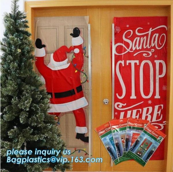 China supplier Party Accessory Happy Christmas House Decoration Door Cover door
