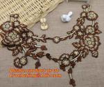 white flower Embroidery Lace patch motif applique trim headband hair bow garment