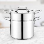Home Cooking Stackable Steamer Pot Stainless Steel 22cm Soup Stock Pot
