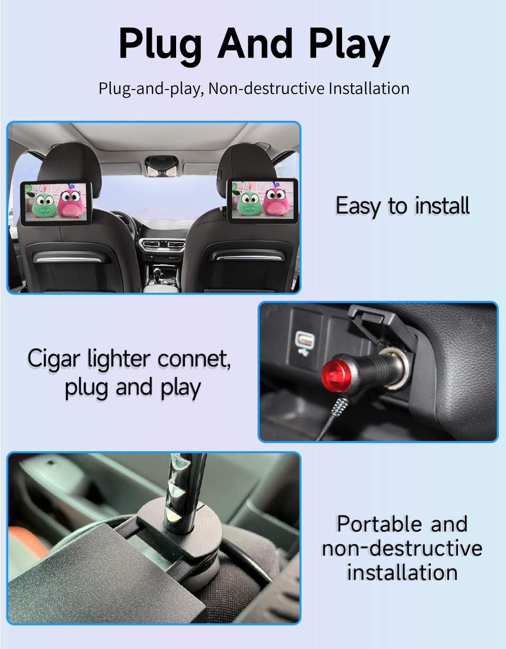 10 Inch Android 11.0 Headrest TV Monitor with WiFi/Bluetooth/USB/SD/HDMI FM MP5