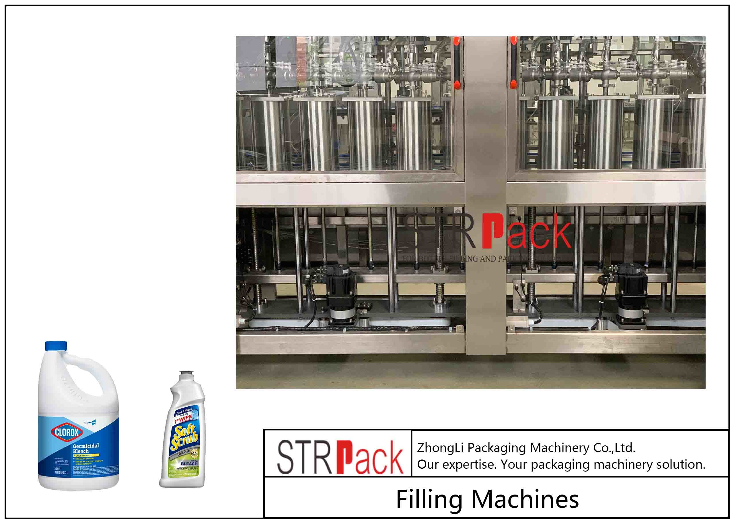 Linear Type Chemical Liquid Daily Use Gravity Filling Machine 220V / 50Hz