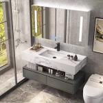 Solid Wood Bathroom Vanity Cabinets Furniture European Modern Minimalist With