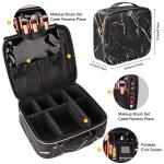 Multipurpose Marble PU Cosmetic Bag With Adjustable Dividers