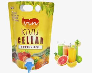 Wholesale Juice / Oil / Wine Stand Up Pouch With Spout / Spigot Custom Printed from china suppliers