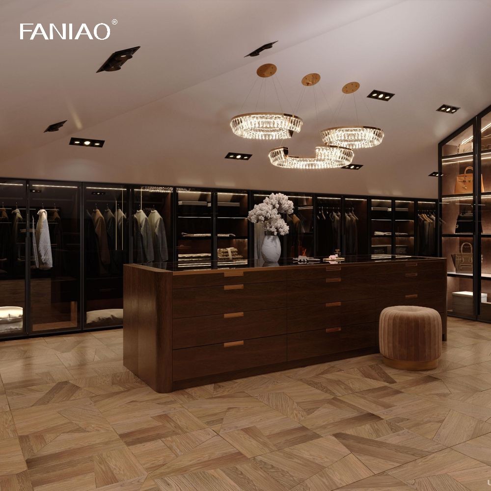 Customized Bedroom Walk-In Portable Wardrobe Closet Modern Wooden Wardrobe Room Cabinets