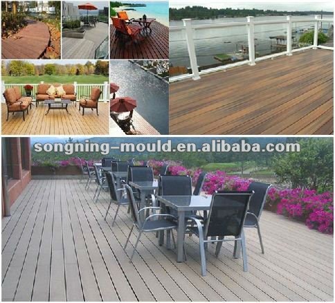 Outdoor Anti-UV Waterproof Plastic Wood Floor with Brushing Finish