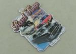 Metal Car Emblem Souvenir Badges By Brass Stamped , Soft Magnet Fridge Badges
