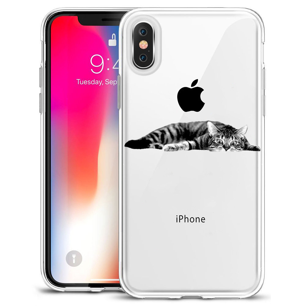 Thin Rubber Designer Cell Phone Cases For Iphone X Sweat Free Animal Puppy Dog Cat