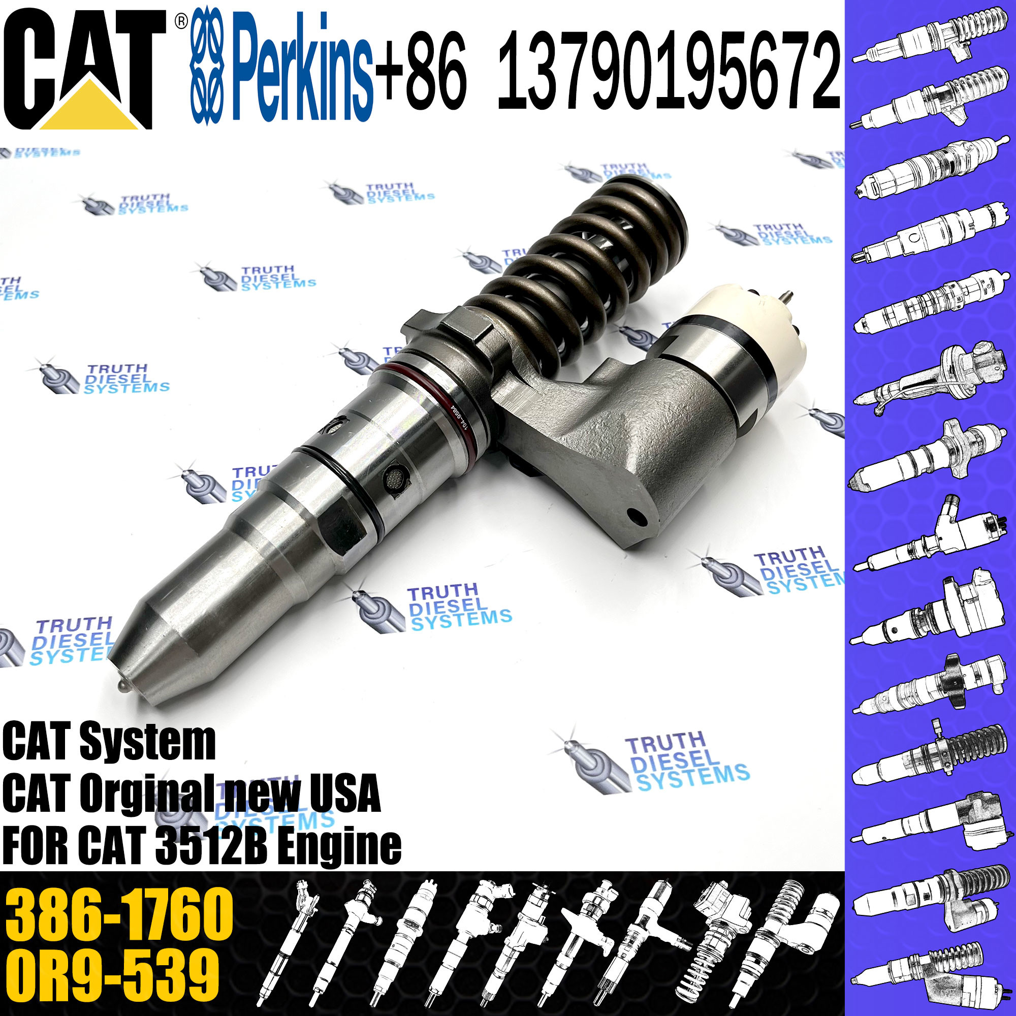 Common Rail Injector 250-1304 230-3255 392-0222 386-1760 389-1969 386-1771 386-1754 386-1767 For Excavator 3512B