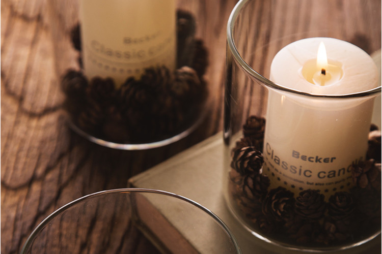 High Borosilicate Glass Cylinder Candle Holder / Crystal Candle Holder