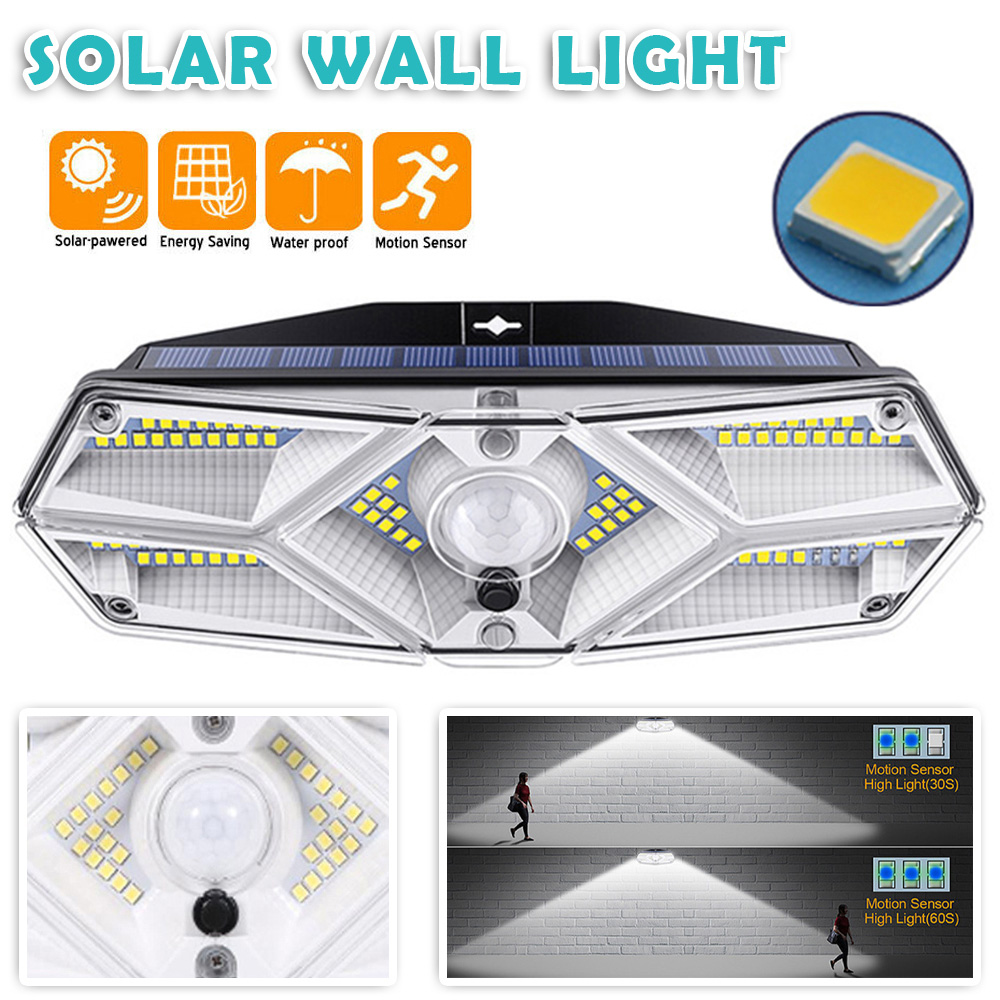 Christmas IPX5 1500mAH Outdoor Solar Street Lamp PIR Sensor 60MA 10000LUX