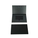 Luxury Black Paper Card Box Packaging Custom Rigid Book Business Credit Wedding
