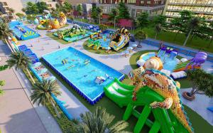 Wholesale Funny Outside Animal Inflatable Water Combo Park With 0.9mm PVC Tarpaulin Material from china suppliers