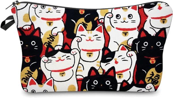 Lucky Cat Cosmetic Bag for Women Makeup Bags Travel Waterproof Toiletry Bag