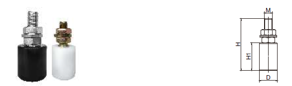 Adjustable Slide Gate Guide Roller 6" 25mm 30mm 40mm Black