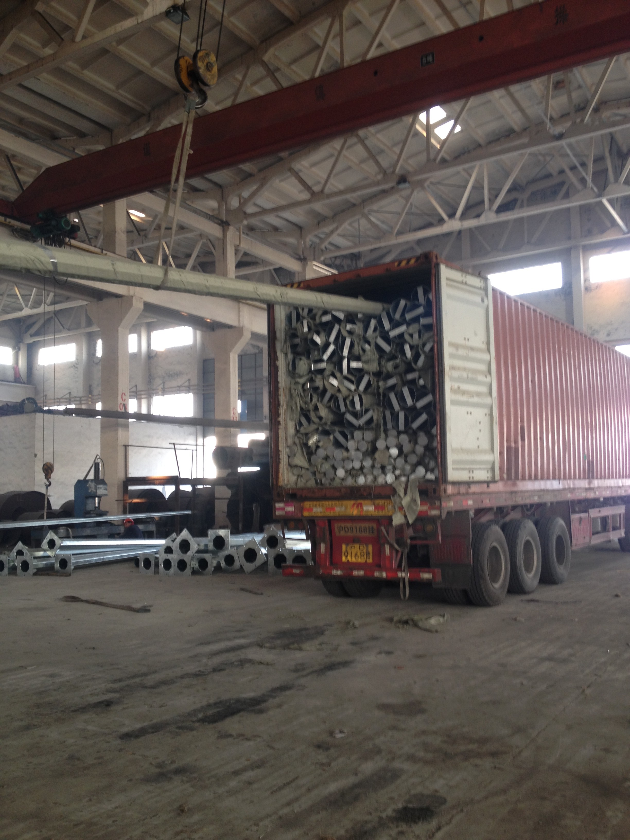 Transmission Line Project Electrical Power Pole , Metal Utility Pole 220KV Q345