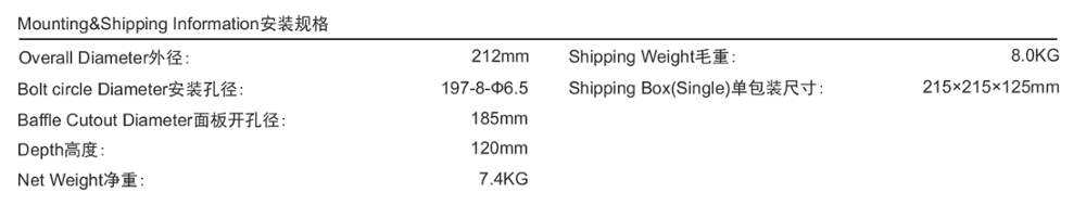 Paper Cone Double Magnet 400W 95dB 8 Inch Woofer Speaker